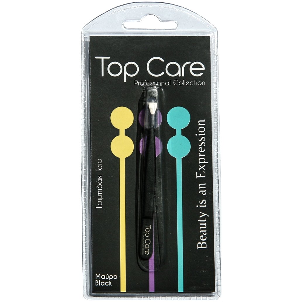 Vitorgan Top Care Tweezers Straight Tip Τσιμπιδάκι Ίσιο 1 Τεμάχιο - Μαύρο